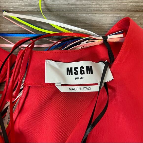 NWT MSGM ruffled asymmetric wrap dress ruffle sz 42 - Picture 8 of 12